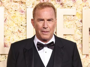 Kevin Costner attends the 81st Annual Golden Globe Awards at The Beverly Hilton on Jan. 7, 2024.