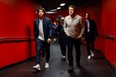 Mitch Marner #16 and Morgan Rielly #44 arrive prior to the 2024 NHL All-Star Skills at Scotiabank Arena on Feb. 2, 2024 in Toronto.