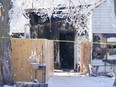 The scene of a house fire that happened Sunday on Ottawa Street in Davidson, Sask., Monday, Feb. 19, 2024.