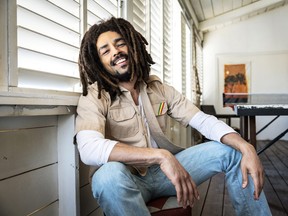 Kinglsey Ben-Adir as “Bob Marley” in Bob Marley: One Love.
