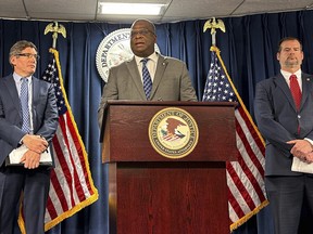 Boston Police Chief Michael Cox speaks, Wednesday, Feb. 14, 2024, during a news conference at the federal courthouse in Boston.