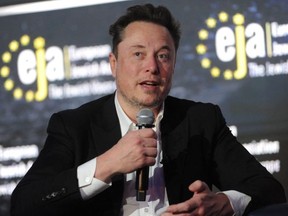 X CEO Elon Musk attends a symposium on "Antisemitism Online" during the European Jewish Association conference in Krakow, on January 22, 2024.