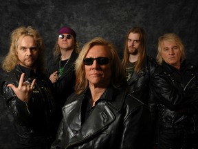 Drummer Greg "Fritz" Hinz, right, is shown with his Helix bandmates in this 2012 promotional photo.