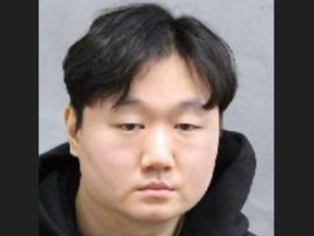 William Jeon, 29, of Toronto, who already faces child porn charges, is accused of recording video with hidden cameras in downtown coffee shop washrooms and was arrested again on Wednesday, Feb. 14, 2024.