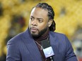 Host Richard Sherman appears on Amazon Prime's "Thursday Night Football" before an NFL game between the Steelers and Patriots, Dec. 7, 2023, in Pittsburgh.