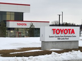 The Toyota Eastern Canada Parts Distribution Centre is shown in Bowmanville on Saturday Jan. 22, 2022.