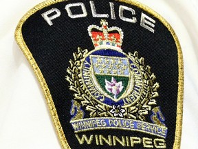 A Winnipeg Police Service patch photographed on Thurs., Aug. 24, 2023.