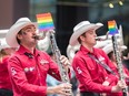 Calgary Stampede musicians at the Calgary Pride Parade in downtown on Sunday, September 3, 2023.