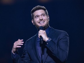 Michael Bublé performs at the Bell Centre in Montreal Oct. 18, 2022.