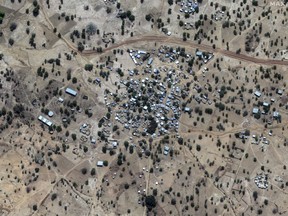 This satellite image provided by Maxar Technologies shows Zaongo village in Burkina Faso on Dec. 30, 2023.