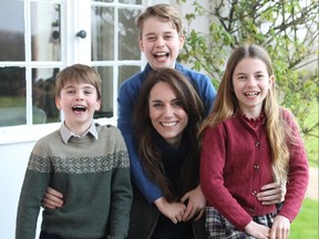 Prince Louis, Prince George and Princess Charlotte seen with their mother Kate Middleton in a new photo.