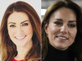 Kate Middleton lookalike Heidi Agan and the Princess of Wales seen in a combination photo.