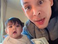 Leonel Moreno shared a video to TikTok flaunting wads of cash alongside his baby.
