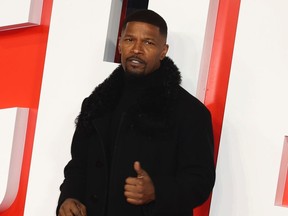 Jamie Foxx seen at the Creed III European Premiere in February 2023.