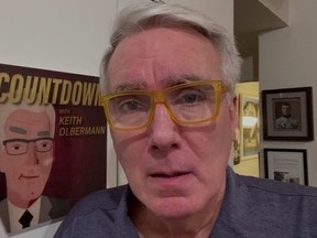 Screenshot of Keith Olbermann from video message on X.