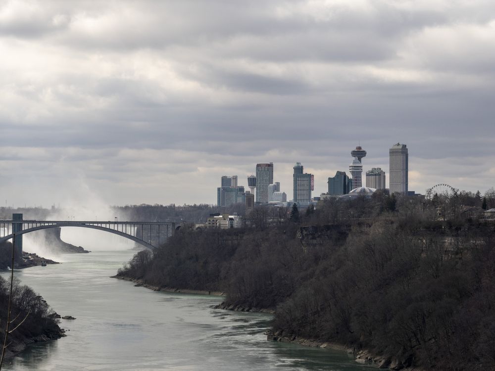 A view of Niagara Falls, Ont. is shown on Friday, March 29, 2024 in a photo taken in Niagara Falls, N.Y.