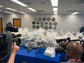 Some of the items are shown that were seized in a January 2024 investigation in the U.S., where Roberto Scoppa, the brother of deceased Montreal Mafia members Andrea (Andrew) and Salvatore Scoppa, is indicted on charges involving a conspiracy to smuggle drugs from Mexico to the U.S. and Canada.