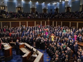 President Joe Biden delivers his State of the Union speech to a joint session of Congress, at the Capitol in Washington, Feb. 7, 2023.