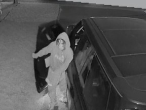 Surveillance video shows a thief trying to steal Michael Aitken's vehicle from his Mississauga driveway. (Supplied photo)