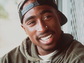 Rap musician Tupac Shakur is shown in a 1993 photo.