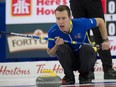 Alberta skip Brendan Bottcher during the 2021 Tim Hortons Brier final in Calgary.