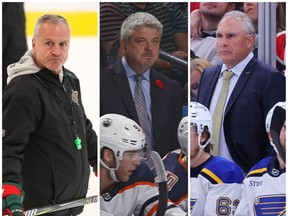 From left: Dean Evason, Todd McLellan and Craig Berube are three candidates to be the next head coach of the Ottawa Senators.