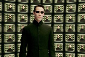 Keanu Reeves as Neo in The Matrix Reloaded, the second instalment in the film franchise.