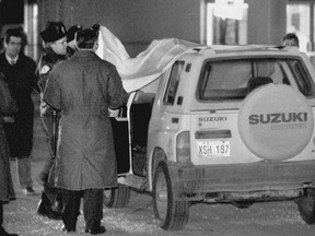 Police investigate the drive-by shooting death of Claude (Le Pic) Rivard in 1995 in Pointe-aux-Trembles.