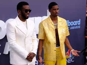 Producer-musician Sean "Diddy" Combs and his son Christian Combs attend the 2022 Billboard Music Awards at the MGM Grand Garden Arena in Las Vegas, Nevada, May 15, 2022.