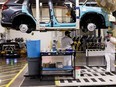A general view of the Honda CRV production line is shown during a tour of a Honda manufacturing plant in Alliston, Ont., Wednesday, April 5, 2023.