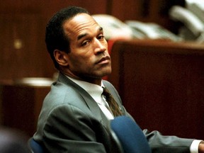 OJ Simpson during his trial in Los Angeles in 1994.