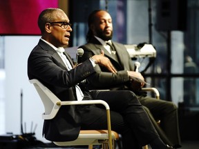 Bell Media president Sean Cohan speaks at the inaugural Black Screen Office Symposium in Toronto in this Tuesday, April 2, 2024 handout photo.