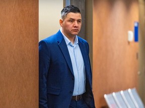 Juan Manuel Becerra Garcia heads to court where he pleaded guilty to killing a Ukrainian girl with his car, at the Montreal courthouse on Thursday May 9, 2024.