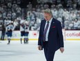 Head coach Rick Bowness of the Winnipeg Jets walks on the ice after his team lost the game and the series to the Colorado Avalanche in Game Five of the First Round of the 2024 Stanley Cup Playoffs at Canada Life Centre on April 30, 2024, in Winnipeg, Canada. (Photo by David Lipnowski/Getty Images)