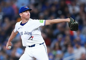 Blue Jays starter Chris Bassitt delivers a pitch in the first inning during a game against the Kansas City Royals at Rogers Centre on May 1, 2024 in Toronto.