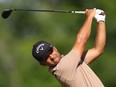 Xander Schauffele of the United States plays his shot from the 12th tee during the final round of the 2024 PGA Championship at Valhalla Golf Club on Sunday, May 19, 2024, in Louisville, Ky.