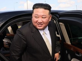 North Korean leader Kim Jong Un visiting the Vostochny Cosmodrome in Amur region on September 13, 2023.