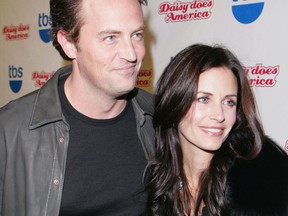 Matthew Perry and Courteney Cox-Arquette arrive at the series premiere for TBS' "Daisy Does America" at Guy's on Nov. 29, 2005 in Los Angeles.