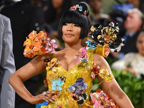 Nicki Minaj arrives for the 2024 Met Gala at the Metropolitan Museum of Art on May 6, 2024, in New York.