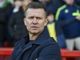Leeds United head coach Jesse Marsch is seen prior to an English Premier League soccer match against Nottingham Forest Feb. 5, 2023.