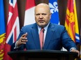 International Criminal Court chief prosecutor Karim Khan speaks at a press conference during his first official visit to Canada on Parliament Hill, in Ottawa, on Friday, May 5, 2023.