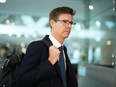 Galen Weston arrives for a meeting in Ottawa on Monday, Sept. 18, 2023. Weston and Loblaw's new chief executive pushed back on what they called "misguided criticism" of the grocer as a push to boycott the company gains steam online.
