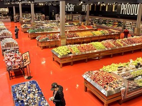 The produce section of a Toronto Loblaws is seen on Friday, May 3, 2024. Some Canadians say they plan to boycott all Loblaw-owned stores for the month of May as they are fed up with the rising cost of living.