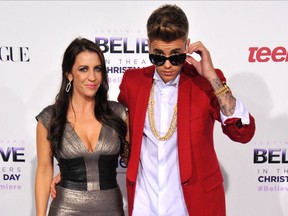 Justin Bieber with his mother Pattie Mallette.