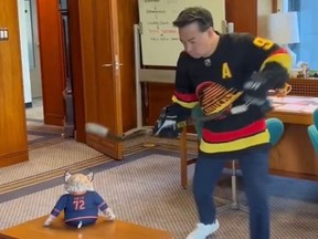 Vancouver Mayor Ken Sim challenges Edmonton's mayor, Amarjeet Sohi, to a friendly wager for Wednesday's hockey match between the Canucks and the Oilers.