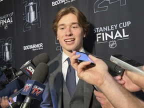 Macklin Celebrini was the No. 1 pick in the 2024 NHL draft by the San Jose Sharks.