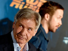 Actor Harrison Ford poses during the photocall of the film Blade Runner 2049 in Madrid on Sept. 19, 2017.