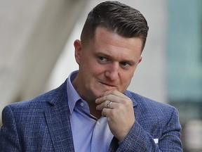 Tommy Robinson arrives at the Old Bailey, London's Central Criminal Court, in central London on July 5, 2019.