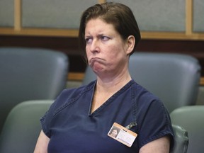 Defendant Sarah Boone listens to her court-appointed attorney Patricia Cashman during a pre-trial hearing in Orlando, Fla., Friday, June 7, 2024.