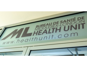 The headquarters of the Middlesex-London health unit in downtown London is shown. (Mike Hensen/The London Free Press)